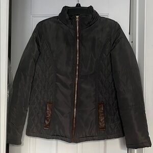 Beverly Hills Polo Club Gray Jacket with Brown Zipper.